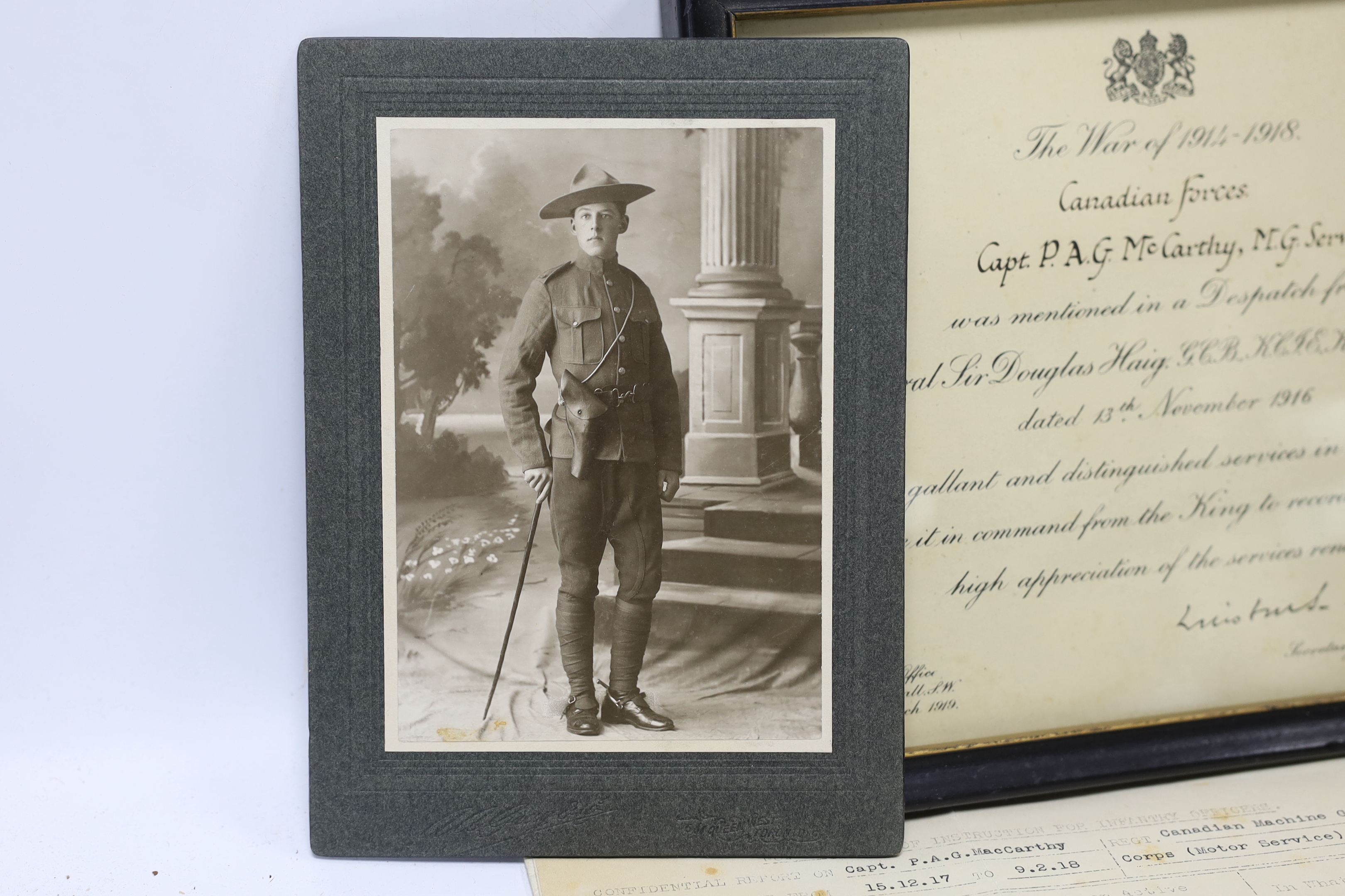 An archive of family collection of medals, photographs and documents including a WWI trio of War Medal